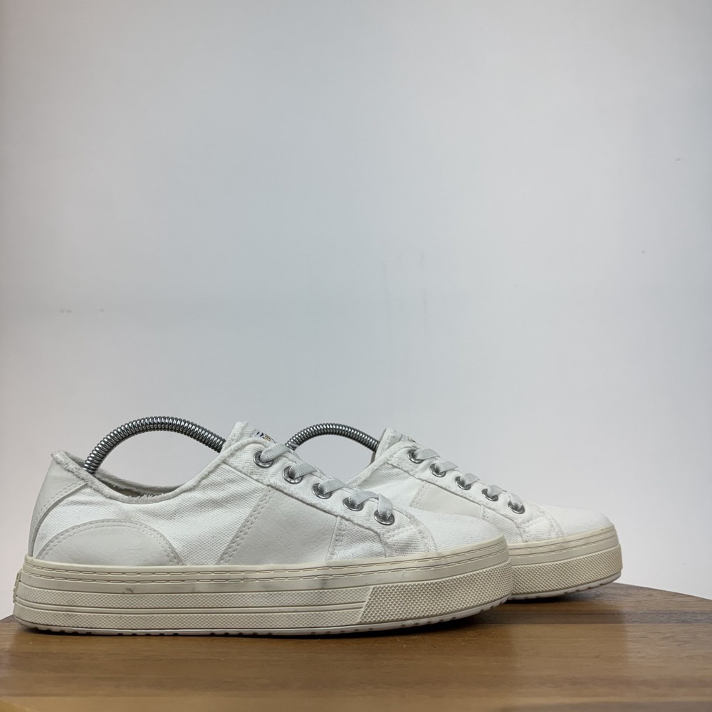 New Womens Blowfish Malibu Super Smile White Patchwork Platfrom Sneakers Size 10